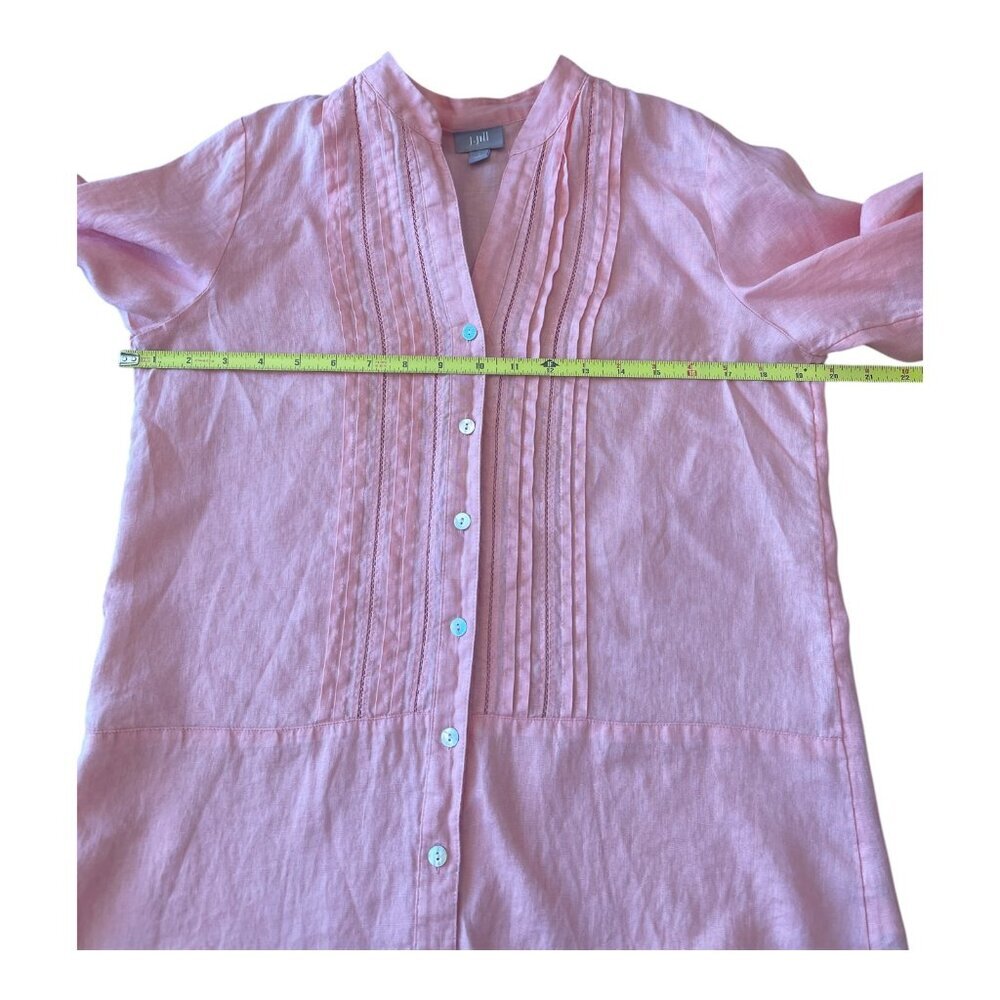 J. Jill 100 % Linen Coral Pinktuck Tunic size small - Picture 8 of 11